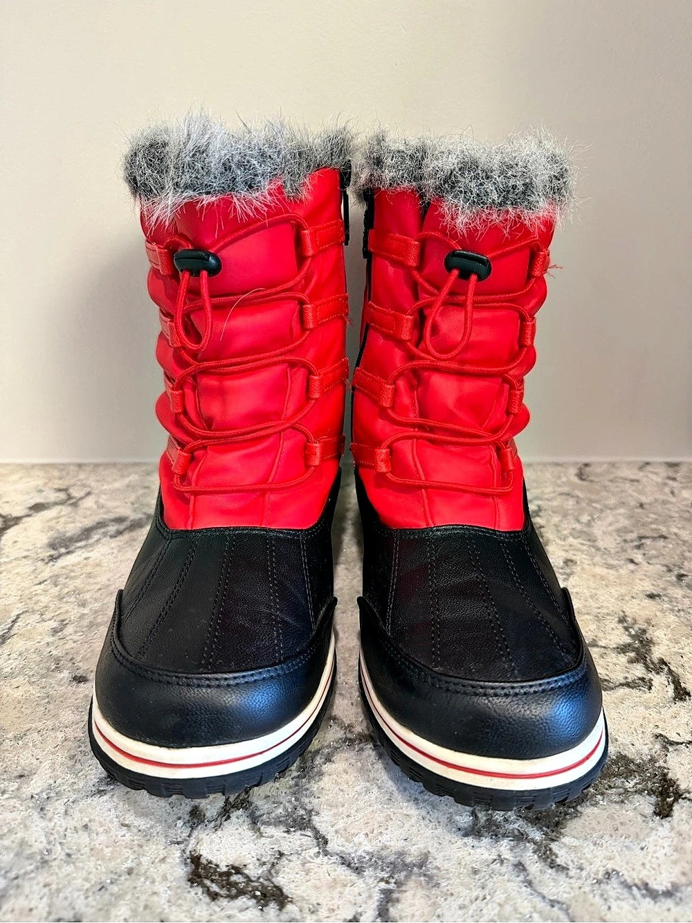 Totes Red & Black Winter Boots. Size 8